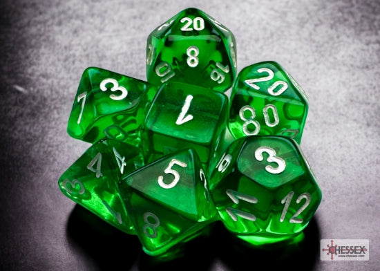 Chessex Mini-Hedral - Translucent: Green w/white