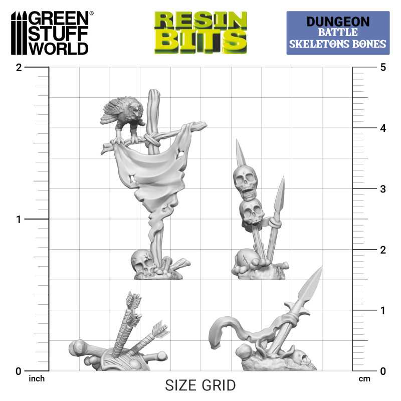 Battle Skeleton Bones 1:48 - 3D printed set - Green Stuff World