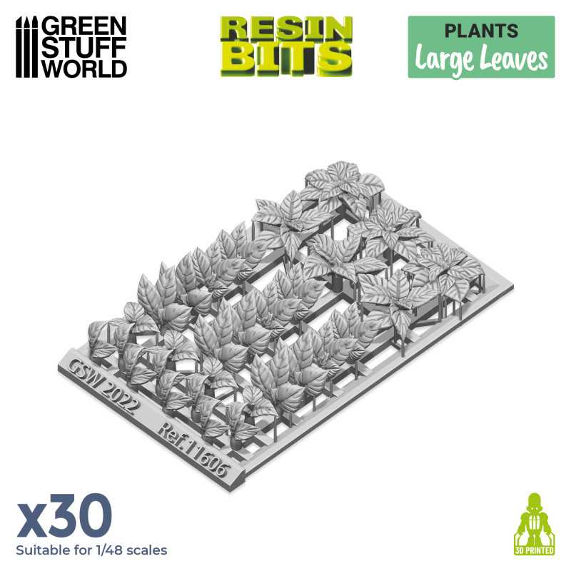 Large Leaves - 3D printed set - Green Stuff World