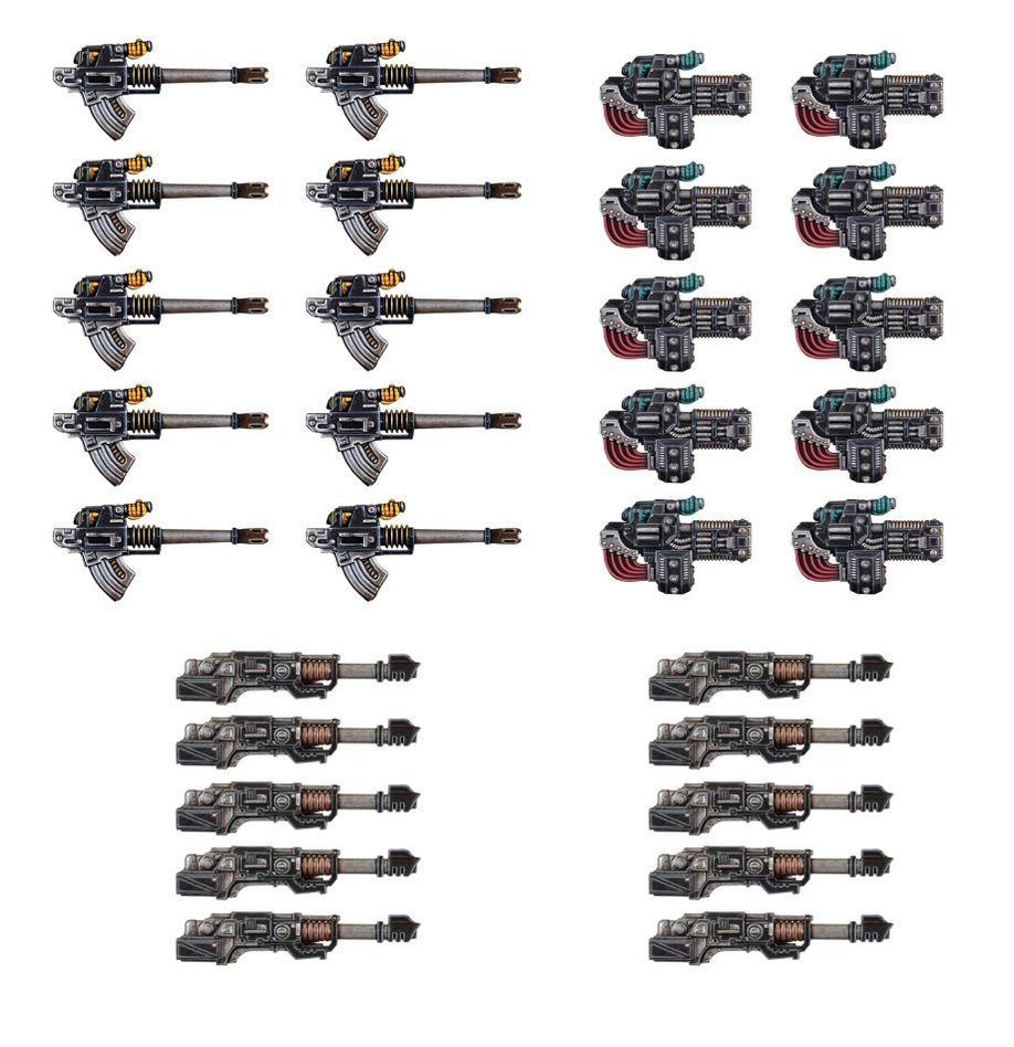 Heavy Weapons Upgrade Set - Volkite Culverins, Lascannons, and Autocannons - Legiones Astaters - Warhammer 30k