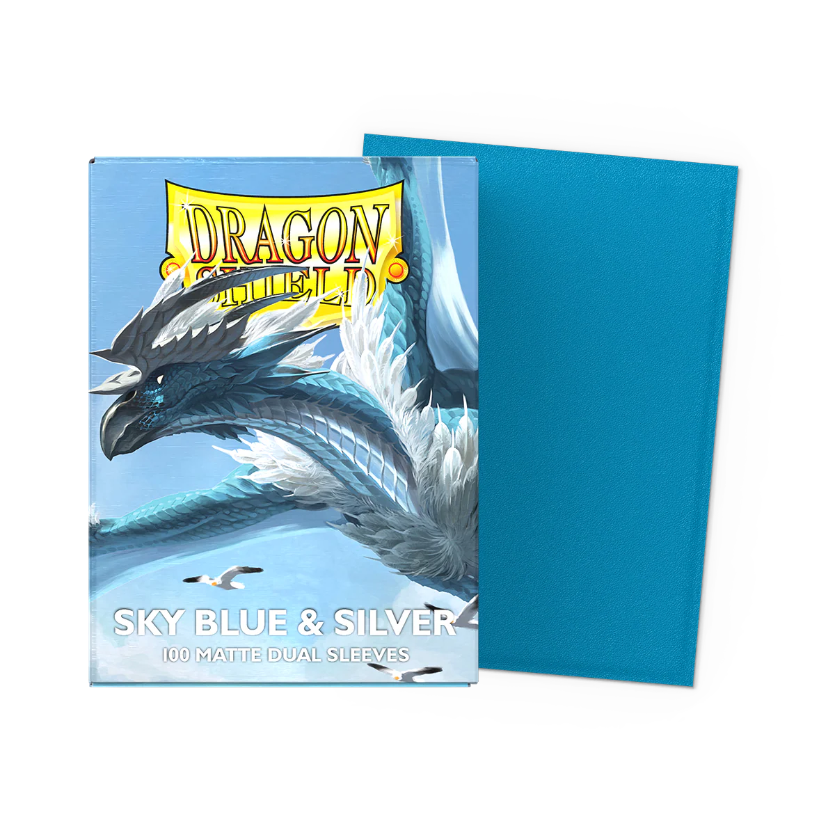 Dragon Shield 100 Matte Dual Sleeves - Sky Blue & Silver