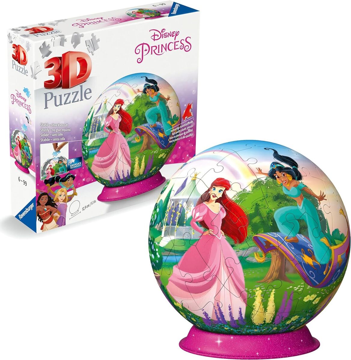 Disney 3D Puzzle Princesses Puzzle Ball (73 Pieces), 6+ years
