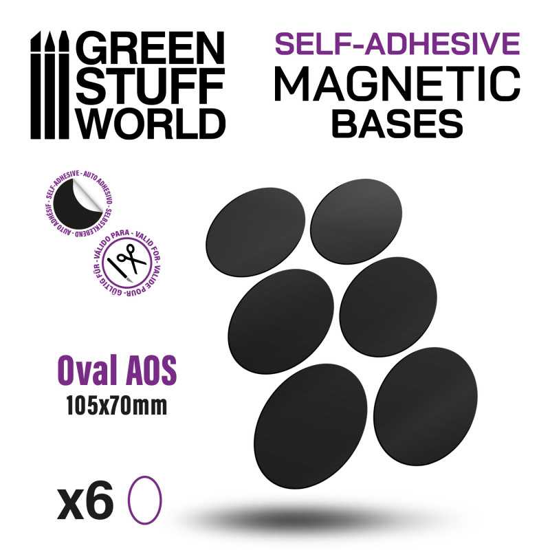 Oval AOS SELF-ADHESIVE Base - 105x70mm - 6 units - Green Stuff World