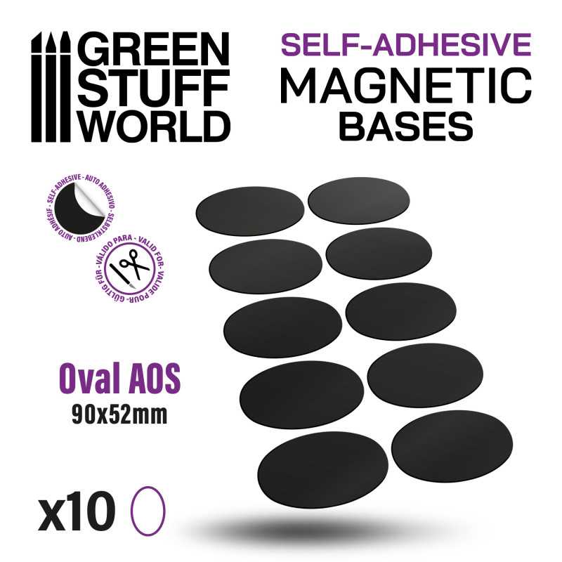 Oval AOS SELF-ADHESIVE Base - 90x52mm - 10 units - Green Stuff World