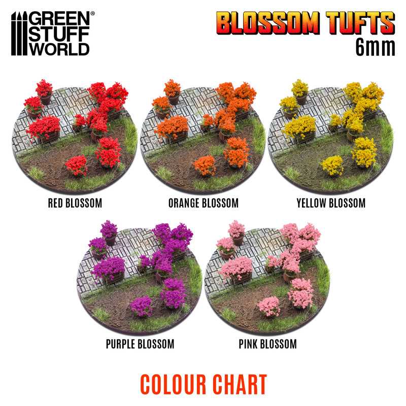 Blossom Tufts - 6mm - Red Flowers - Green Stuff World