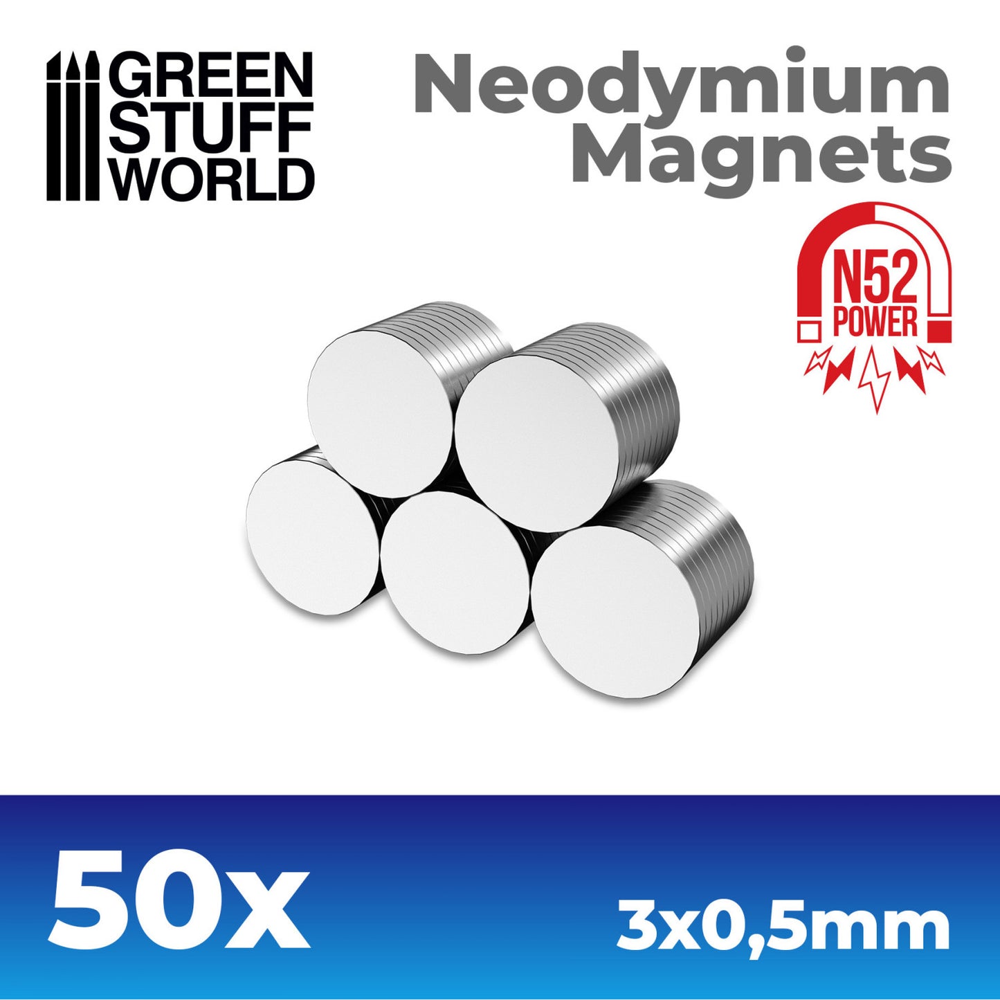 Neodymium Magnets 3x0,5mm - 50 units (N52)