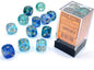 Chessex Nebula - Oceanic/Gold 16mm d6 Dice Block (12 dice)