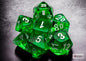 Chessex Mini-Hedral - Translucent: Green w/white
