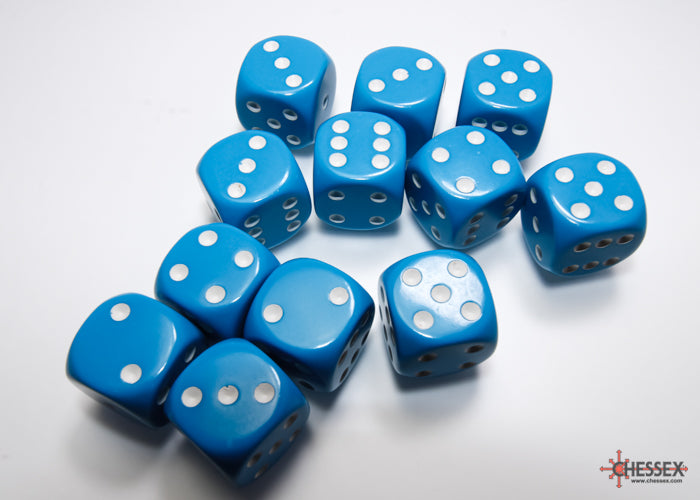 Chessex Opaque 16mm d6 Dice Block (12 dice)