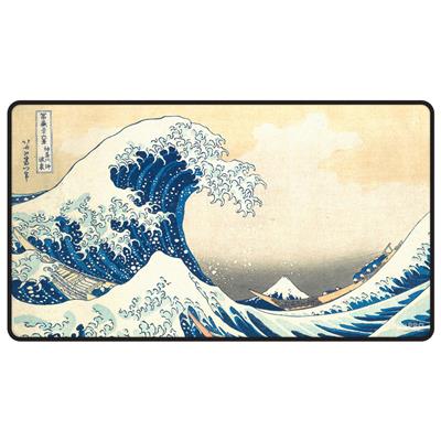 UP - The Great Wave of Kanagawa - By Hokusai - Black Stitched Playmat