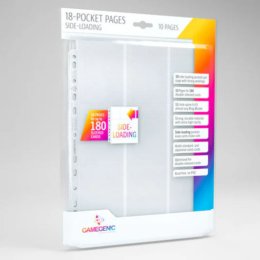 Gamegenic - 18-Pocket Pages Sideloading 10 pcs pack White