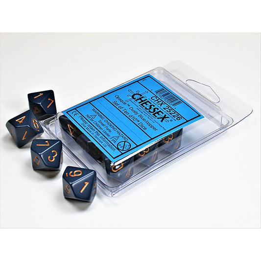 Chessex Opaque Polyhedral Ten d10 Set - Dusty blue/ Copper