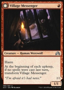Village Messenger / Moonrise Intruder - Shadows over Innistrad (Uncommon) [SOI-190]