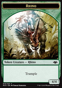 Rhino Token (Green 4/4) - Modern Horizons (Token) [MH1-T13]