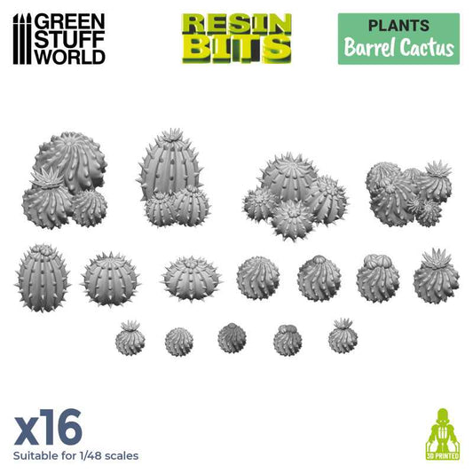 Barrel Cactus - 3D printed set - Green Stuff World