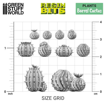 Barrel Cactus - 3D printed set - Green Stuff World