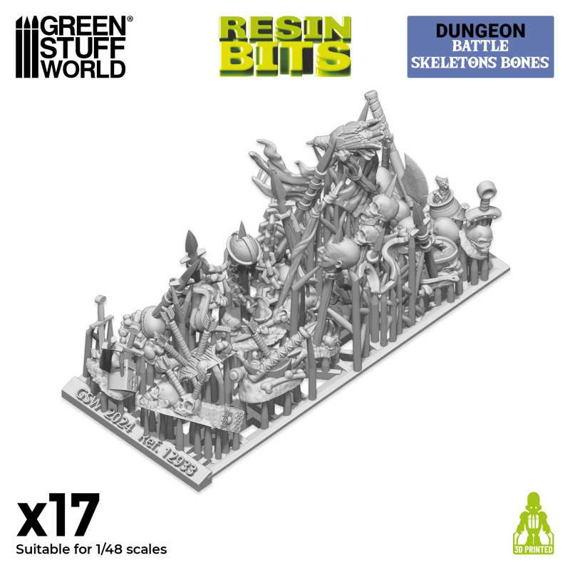 Battle Skeleton Bones 1:48 - 3D printed set - Green Stuff World