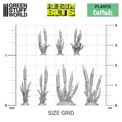 CATTAILS Plants (x30) - 3D printed set - Green Stuff World