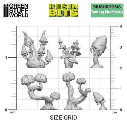 Fantasy Mushrooms - 3D printed set - Green Stuff Worlds
