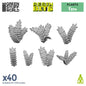 Fern leaves (x40) - 3D printed set - Green Stuff World