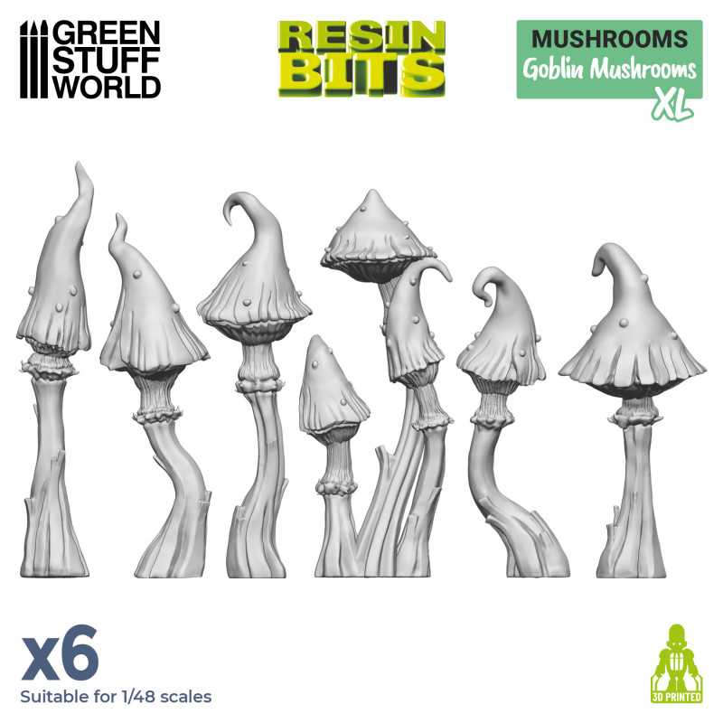 Goblin Mushrooms XL - 3D printed set - Green Stuff Worlds