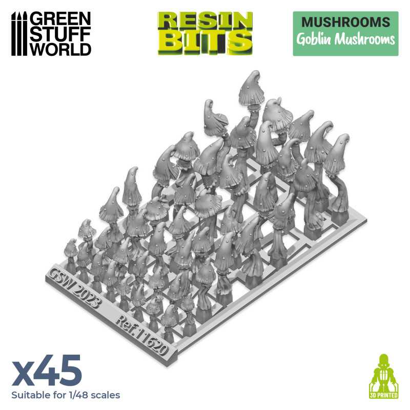 Goblin Mushrooms - 3D printed set - Green Stuff Worlds