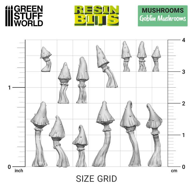 Goblin Mushrooms - 3D printed set - Green Stuff Worlds