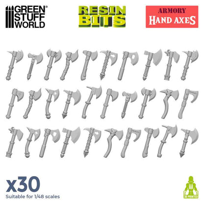 Hand Axes - 3D printed set - Green Stuff Worlds