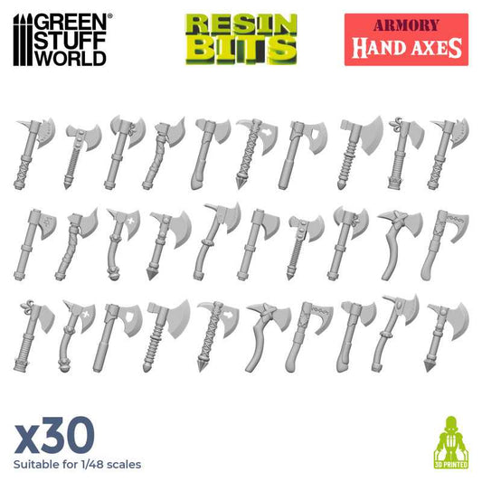 Hand Axes - 3D printed set - Green Stuff Worlds