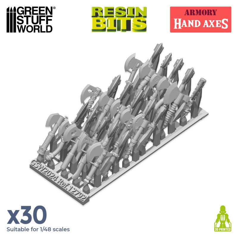 Hand Axes - 3D printed set - Green Stuff Worlds