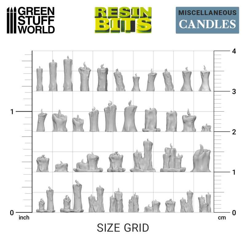 3D Printed Set - Resin Candles - Green Stuff World