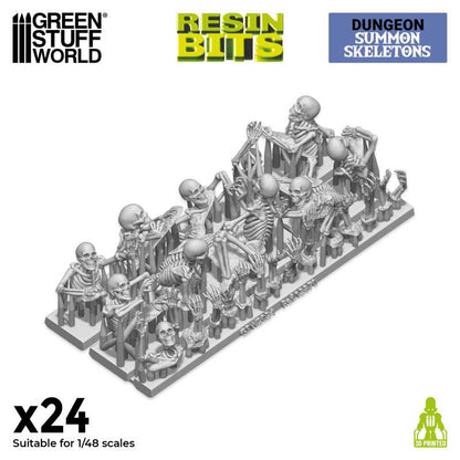 Summon Skeletons 1:48 (x24) - 3D printed set - Green Stuff World