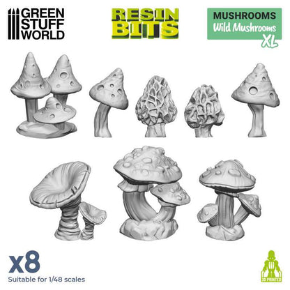 Wild Mushrooms XL - 3D printed set - Green Stuff Worlds