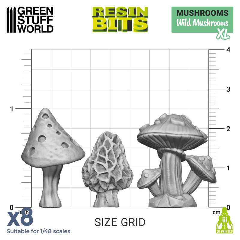 Wild Mushrooms XL - 3D printed set - Green Stuff Worlds