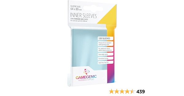 GameGenic - Inner Sleeves - Clear (100 Sleeves)