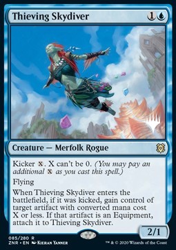 Thieving Skydiver (V.1)⁣ - Zendikar Rising: Promos⁣ (Rare)⁣ [85]