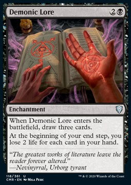 Demonic Lore⁣ - Commander Legends⁣ (Uncommon)⁣ [118]