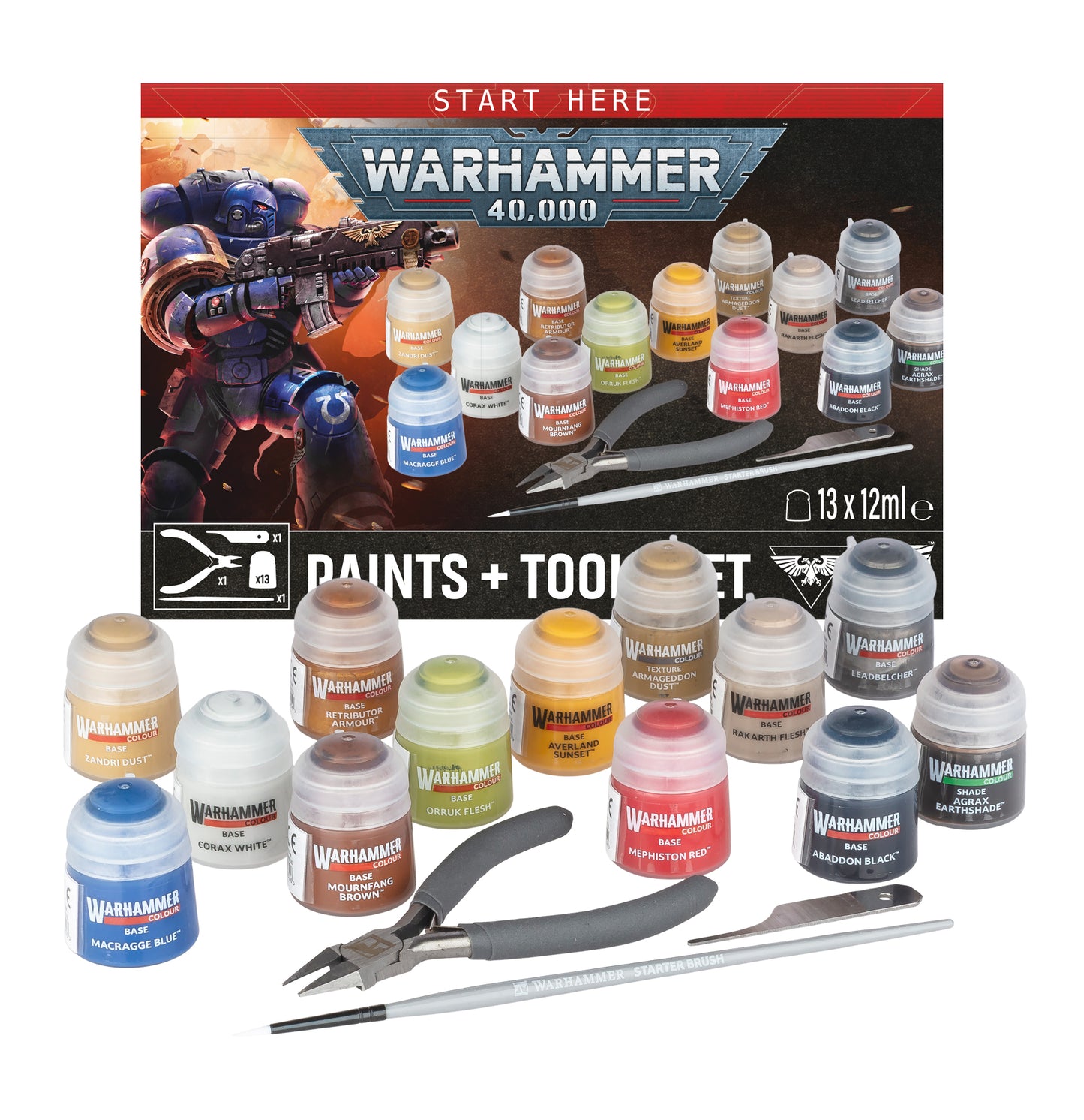 Warhammer 40k - Paints + Tool Set 2