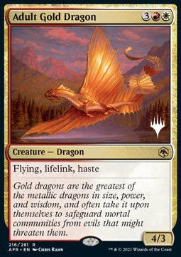 Adult Gold Dragon (V.2) - Adventures in the Forgotten Realms: Promos (Rare) [PAFR-216]