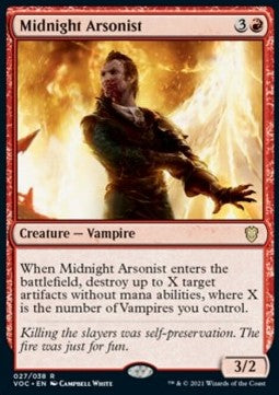 Midnight Arsonist (V.1) - Commander: Innistrad: Crimson Vow (Rare) [VOC-27]