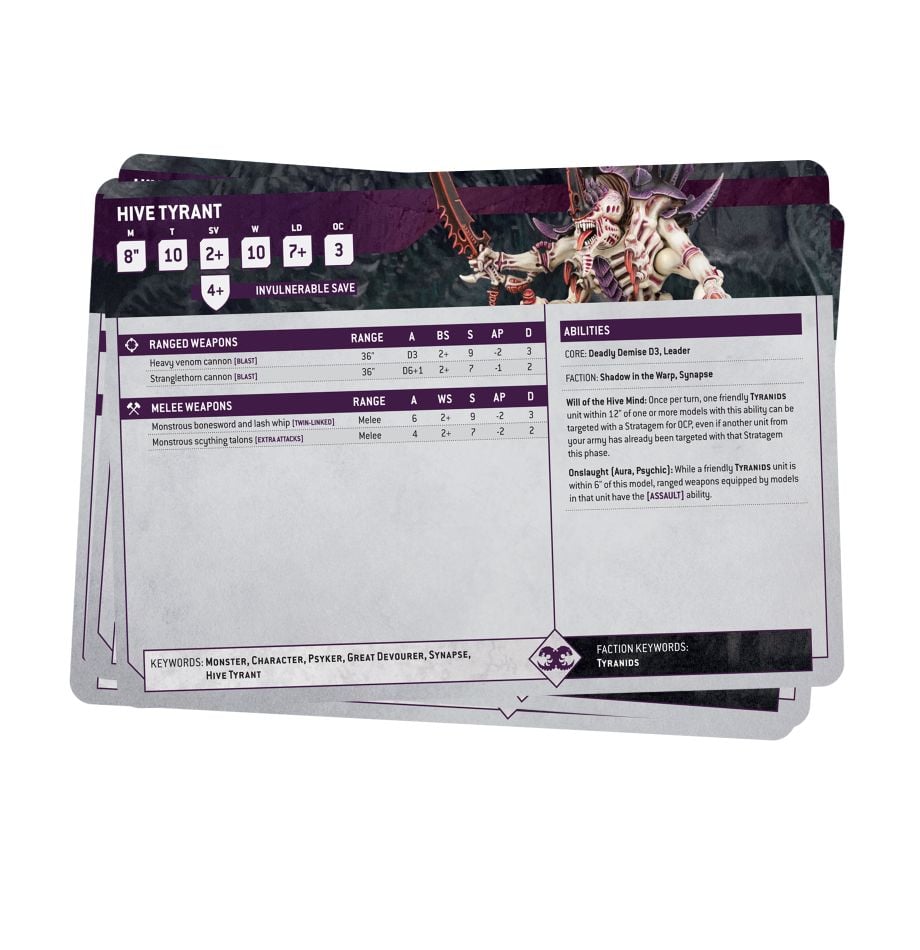 Datasheet Cards: Tyranids - WH40k