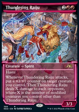 Thundering Raiju (V.1) - Kamigawa: Neon Dynasty: Extras (Rare) [XNEO-389]