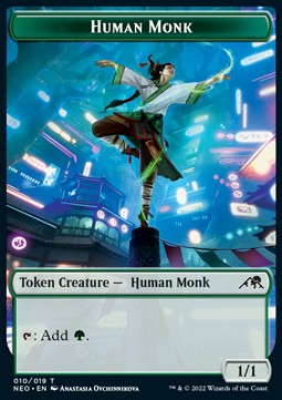 Human Monk Token (Green 1/1) - Kamigawa: Neon Dynasty: Extras (Token) [XNEO-T10]