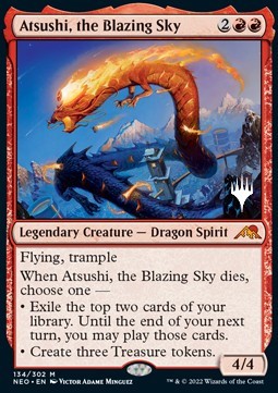 Atsushi, the Blazing Sky (V.2) - Kamigawa: Neon Dynasty: Promos (Mythic) [PNEO-134]