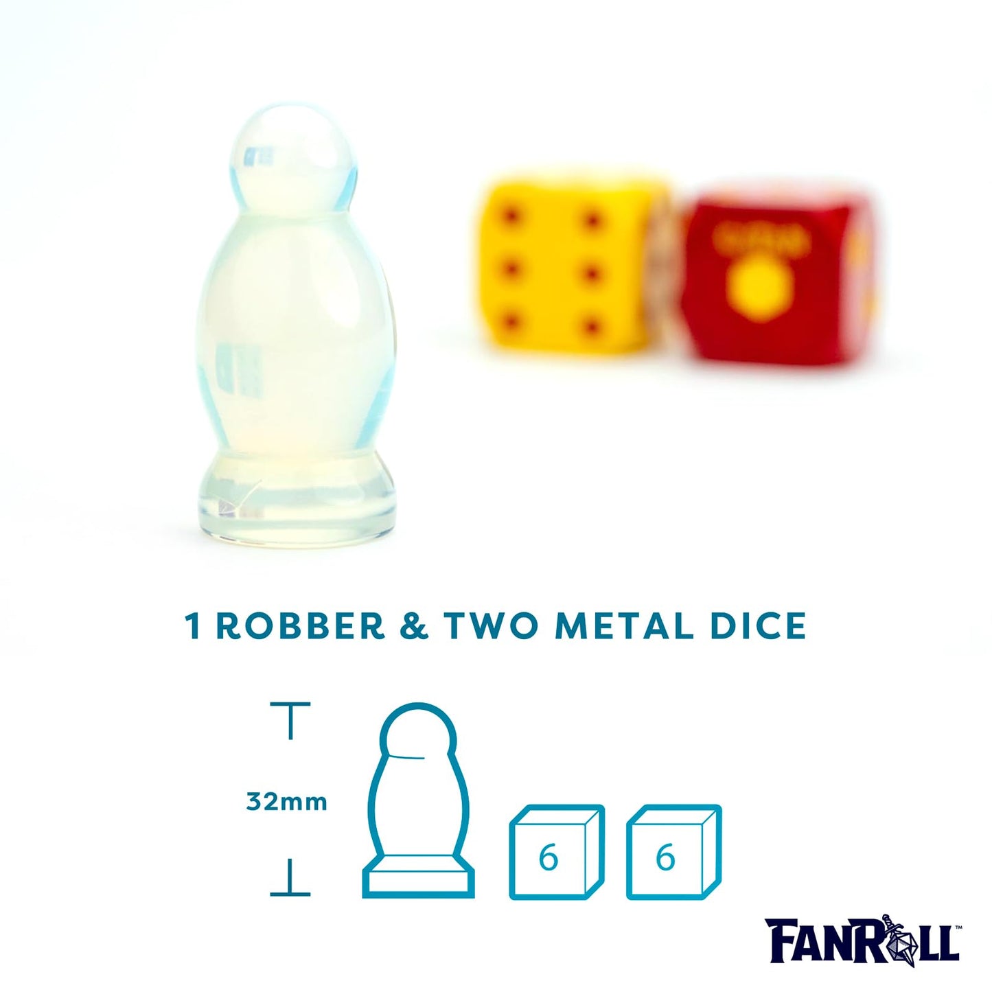Catan Opalite Premium Robber & Metal Dice