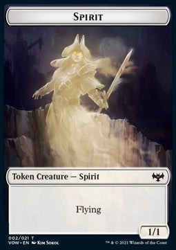 Spirit Token (W 1/1) // Wolf Token (R 3/2) - Innistrad: Crimson Vow: Extras (Token) [XVOW-T 2/11]