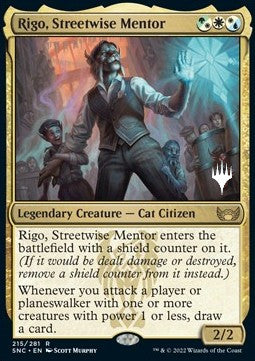 Rigo, Streetwise Mentor (V.2)⁣ - Streets of New Capenna: Promos⁣ (Rare)⁣ [215]
