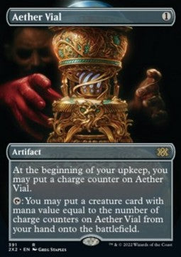 Aether Vial (V.1) - Double Masters 2022: Extras (Rare) [X2X2-391]