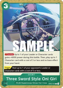 Three Sword Style Oni Giri (OP02-045) - Paramount War (Common) [OP02-045]