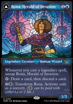 Rona, Herald of Invasion // Rona, Tolarian Obliterator - March of the Machine: Extras (Rare) [XMOM-295]